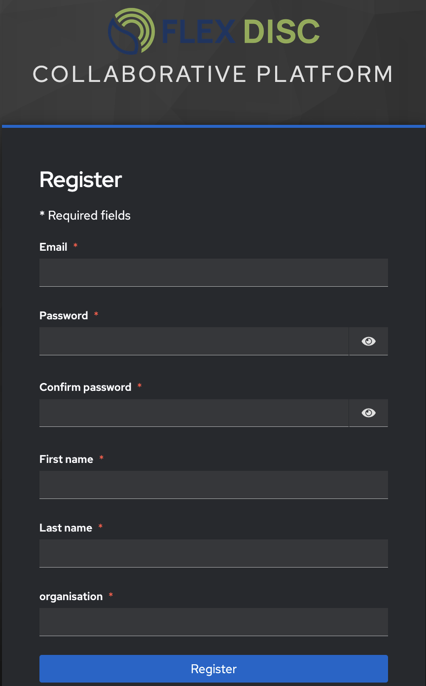 Getting Started - End-user registration on the FLEX Collaborative ...